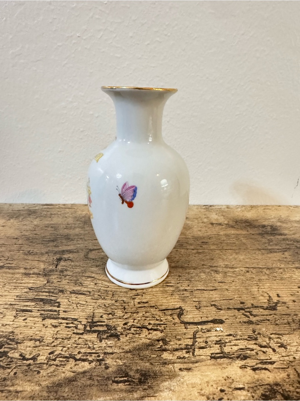 Vintage JGI Shaddy Mino Japan Porcelain Bud Vase Daffodil Floral Gold Trim - Picture 3 of 7